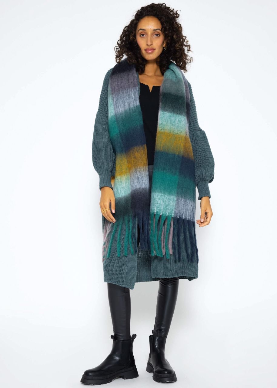 Maxi Cardigan with pockets - petrol green