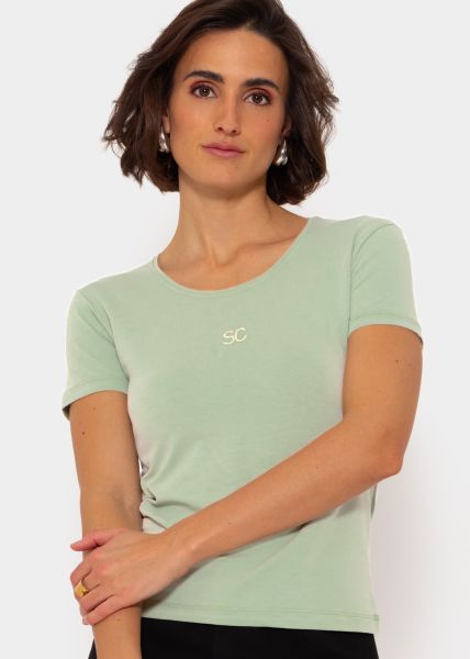T-shirt with small embroidery, green