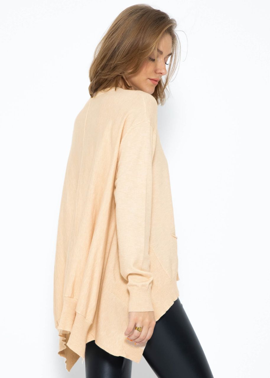 Oversize jumper, long at the back - beige