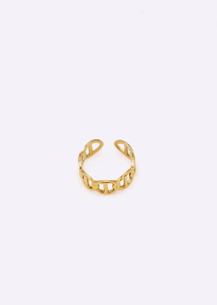Ring with round pattern, gold