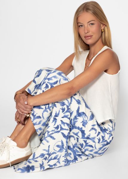 Maxi skirt with print - blue