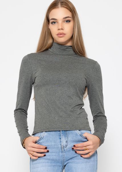 Long sleeve shirt with turtleneck - dark gray