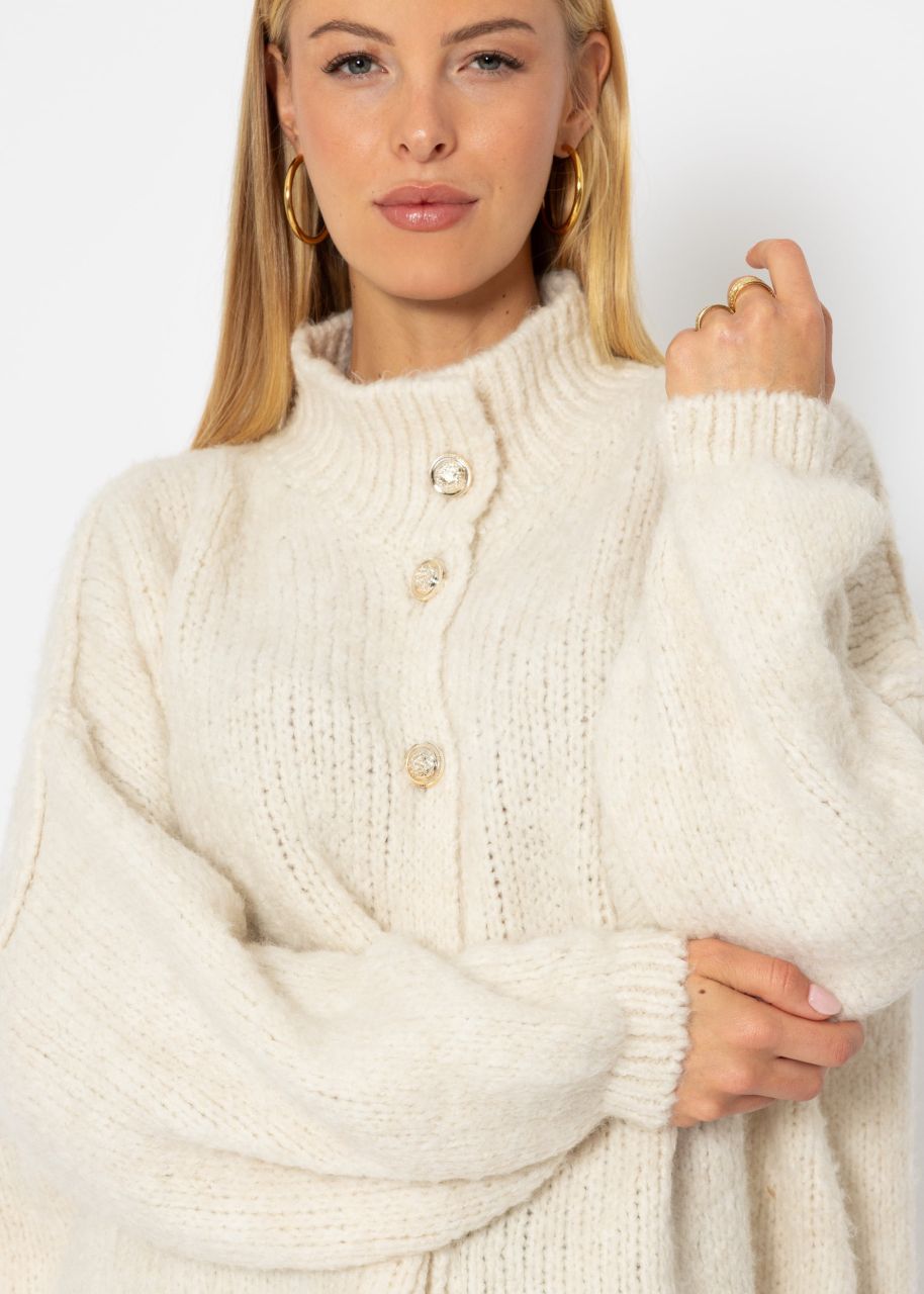 Jessica Haller Cosy oversized cardigan with buttons - offwhite