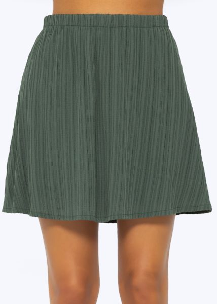 Skirt with crinkle effect - khaki