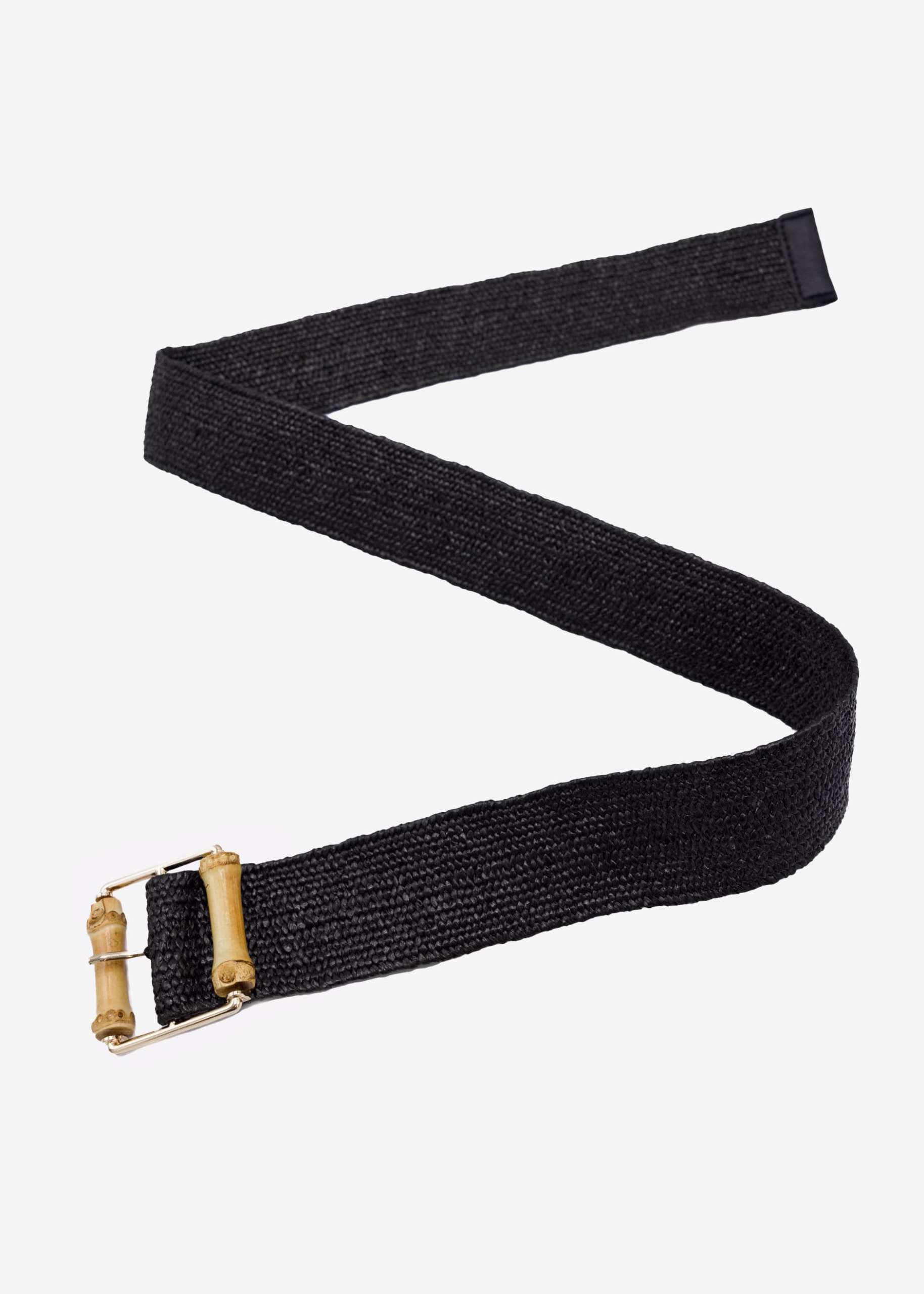 Belt with square buckle, black