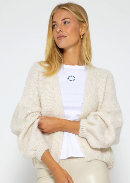 Fluffy cardigan - light beige