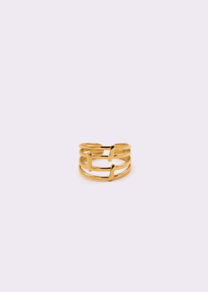 Ring with 4 bars, gold