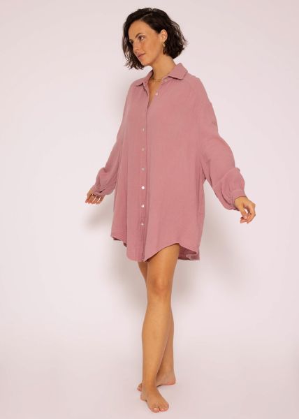 Muslin blouse oversize, old pink