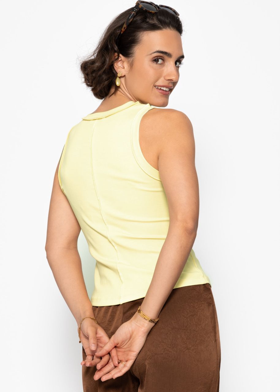 Tank top with outer seams - yellow
