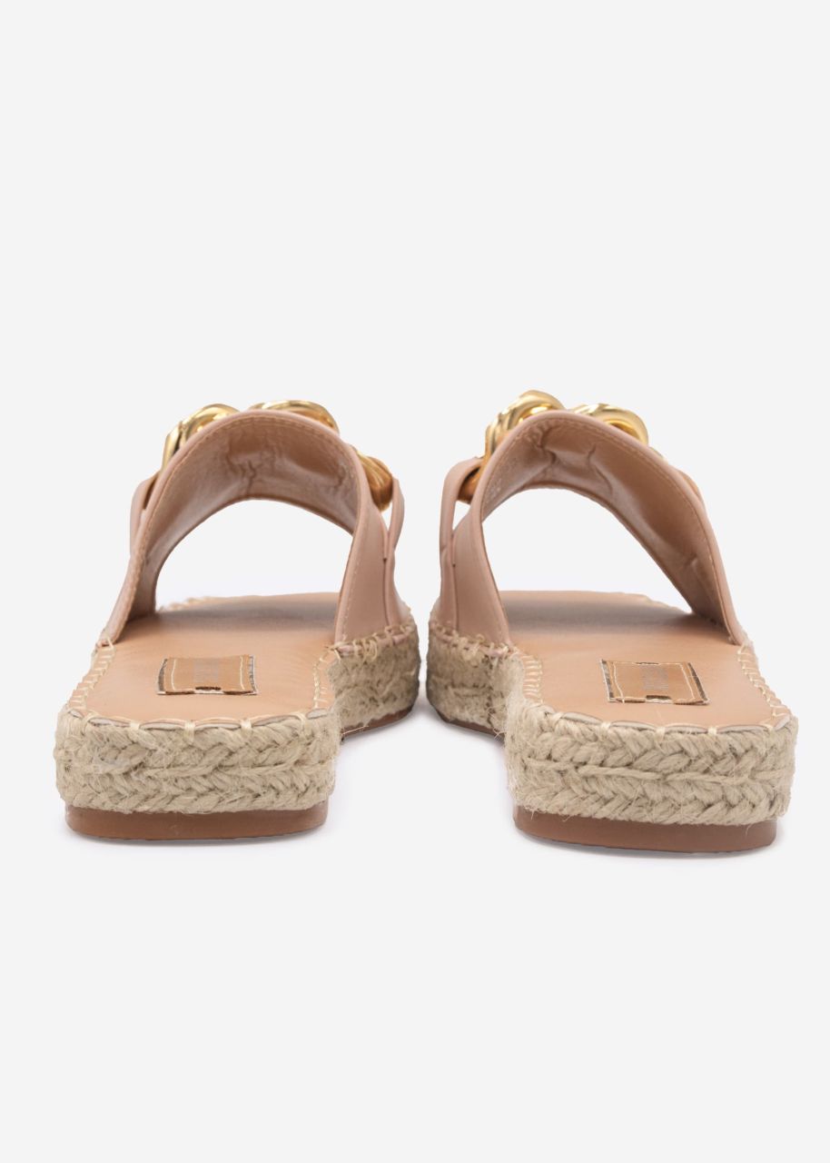 Espadrilles slider with chain - pink