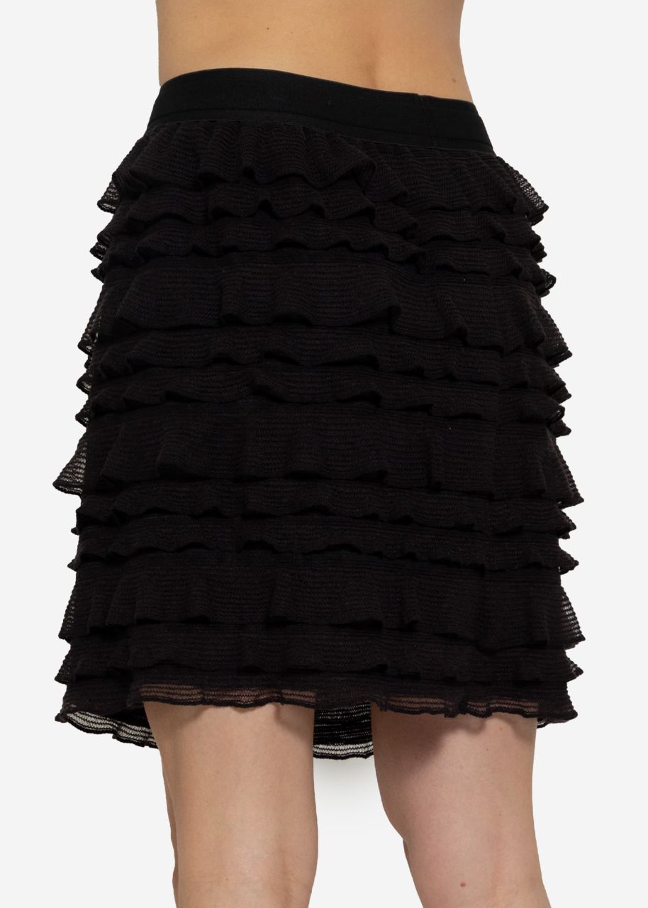 Short ruffle skirt - black