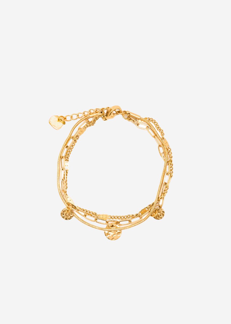 Layering bracelet with platelets - gold