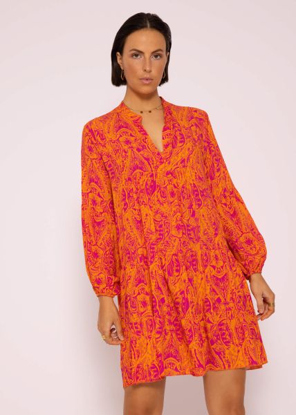 Hanger dress with print, orange-pink