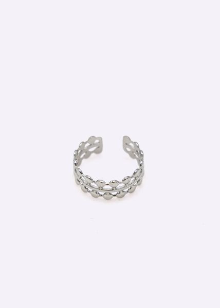 Filigree ring with 3 bars, silver