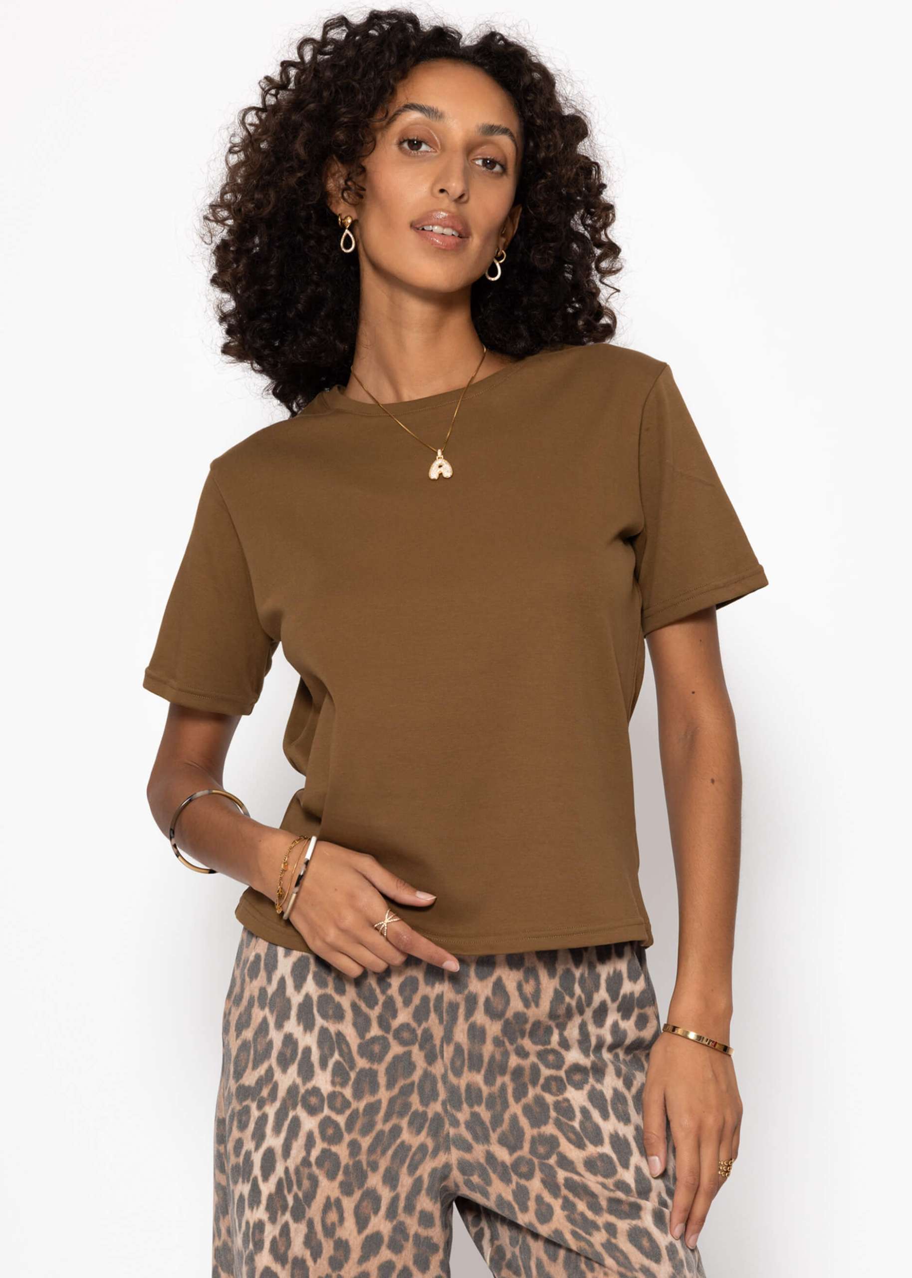 Round neck T-shirt - brown
