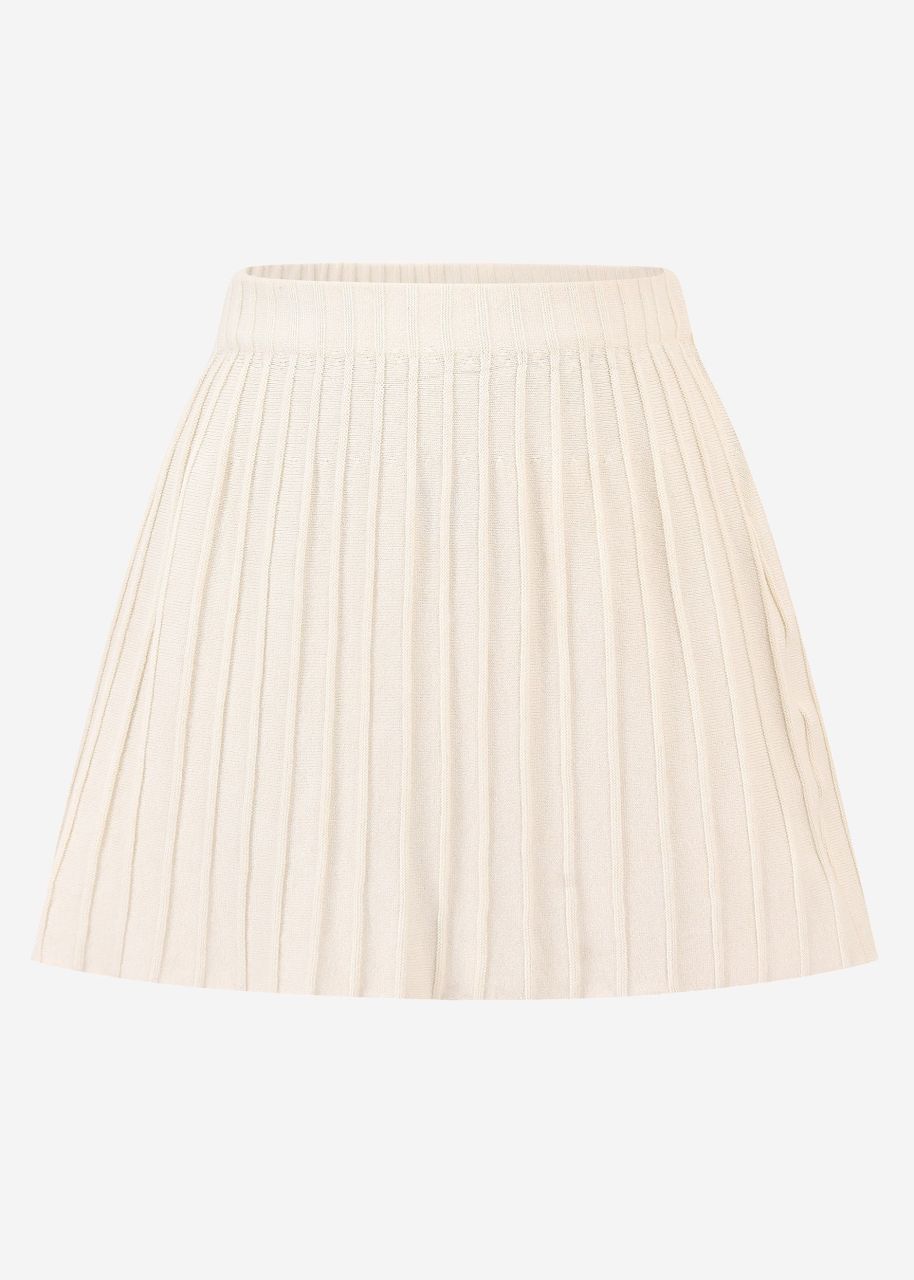 Pleated knit skirt - offwhite