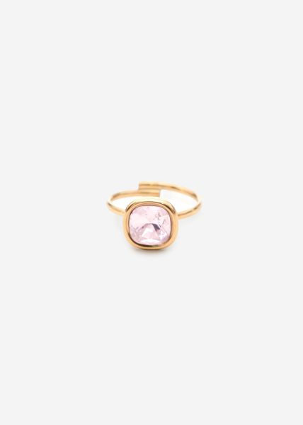 Ring with pink gemstone - gold