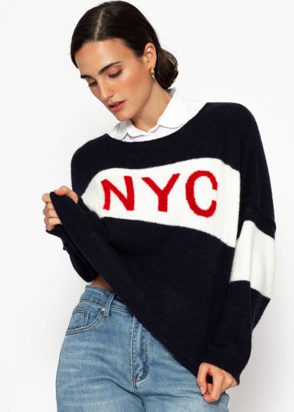 Oversize sweater “NYC” - dark blue