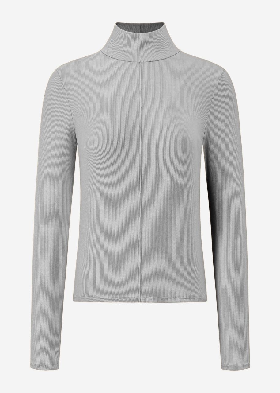 Long-sleeved shirt with turtleneck - grey