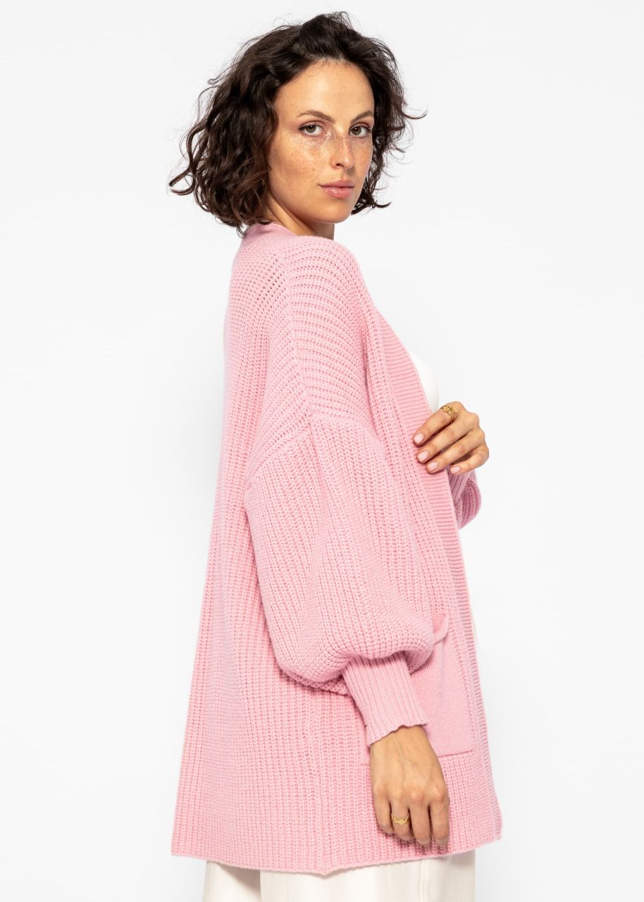 Soft Strick Cardigan mit Taschen - rosa