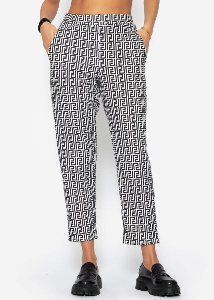 Soft pants with print - offwhite