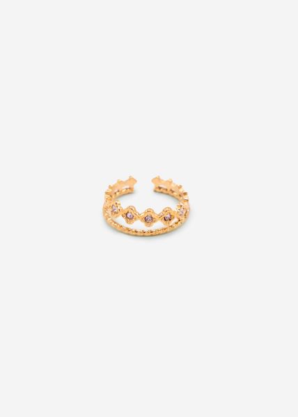 Ring with gemstones - gold