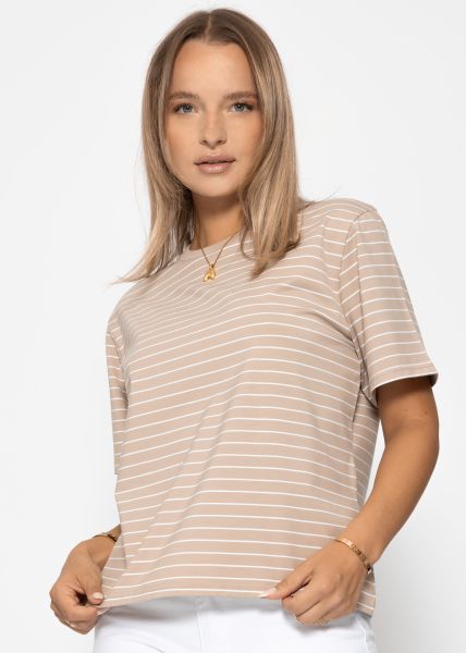 Striped T-shirt - light brown