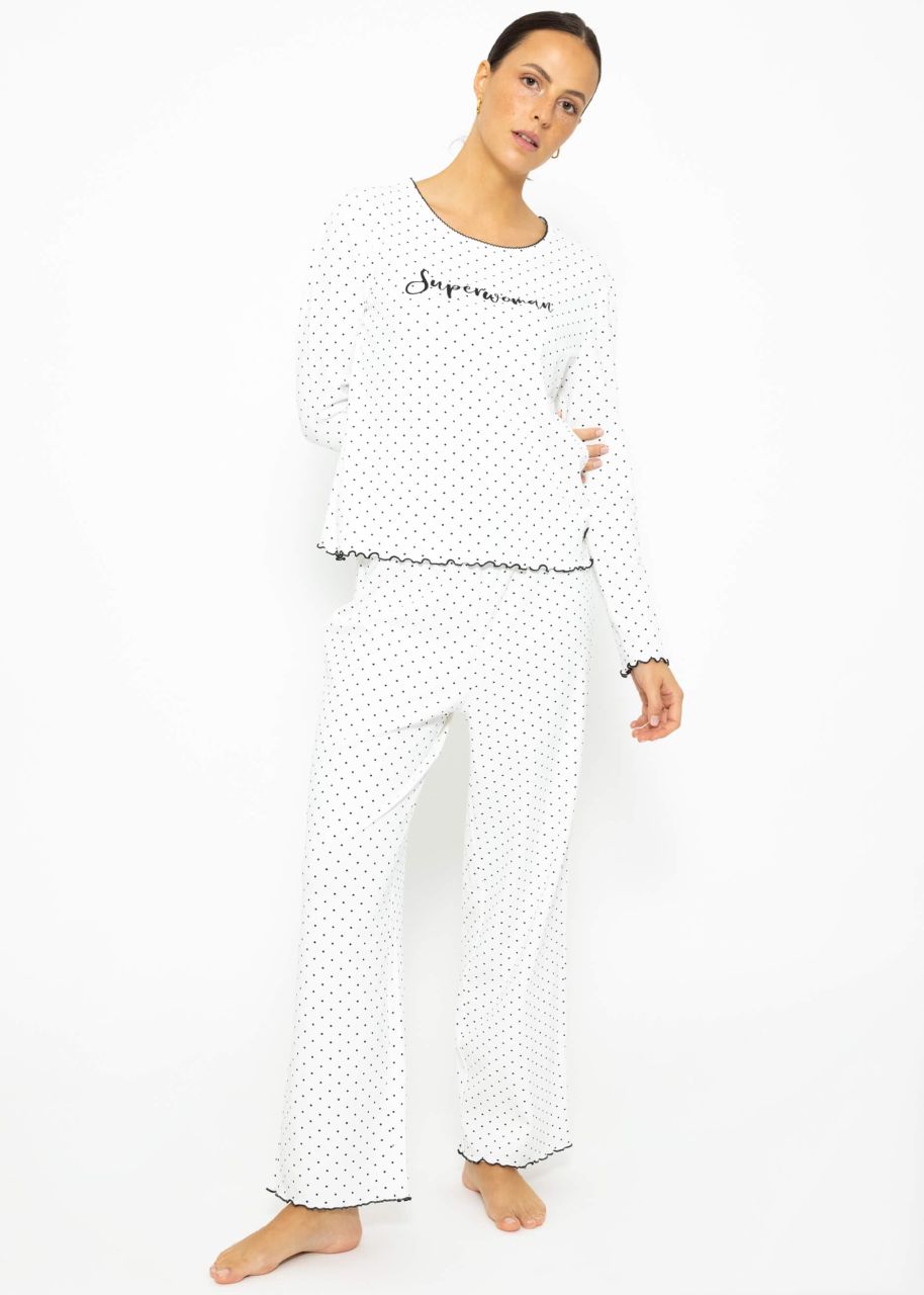Sleep shirt with dots - white