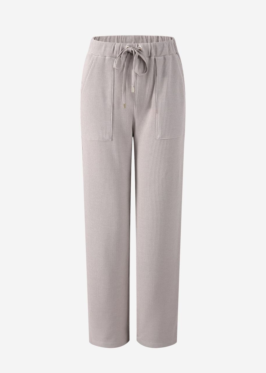 Casual trousers in waffle piqué - taupe