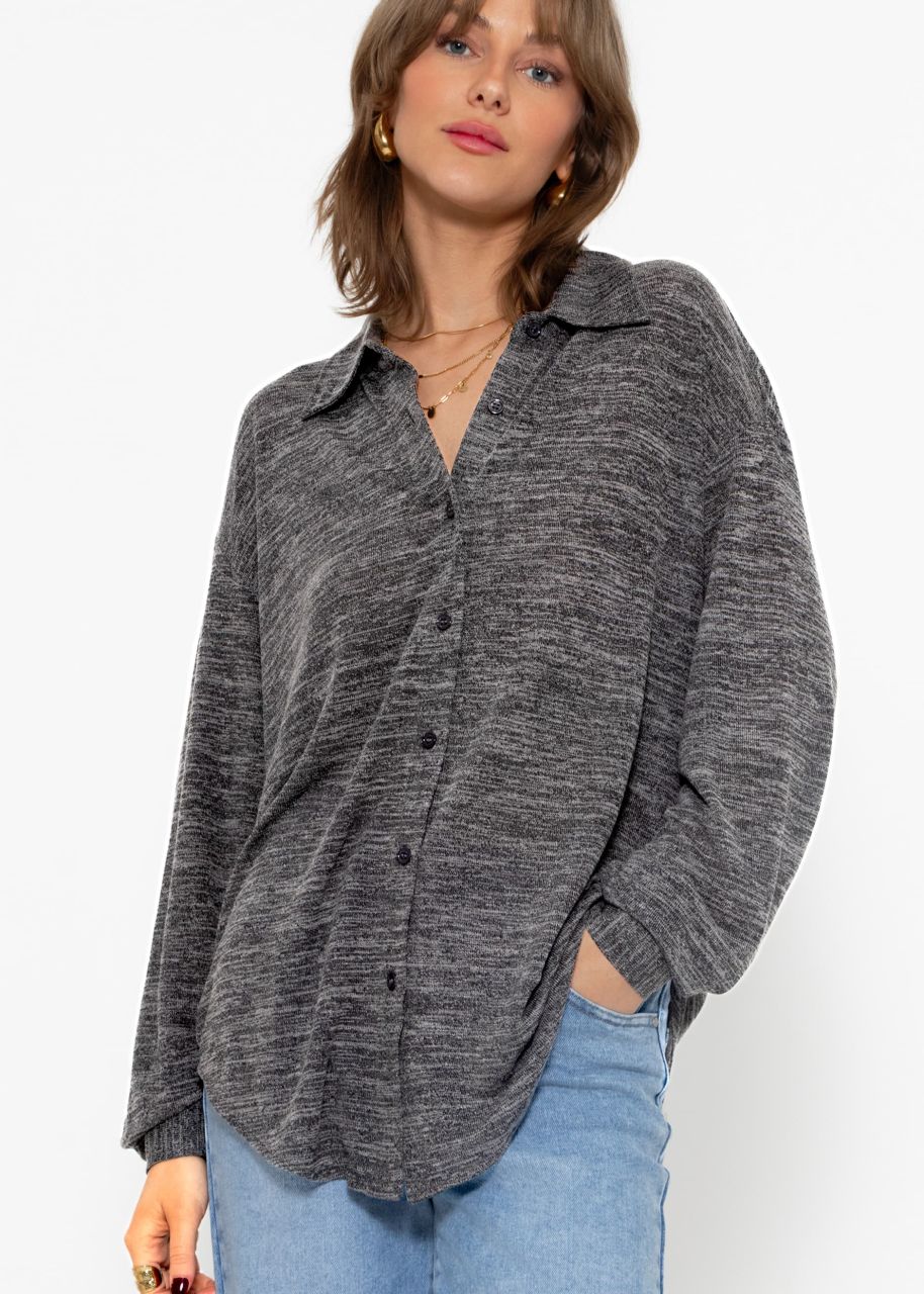 Jersey blouse - dark gray melange