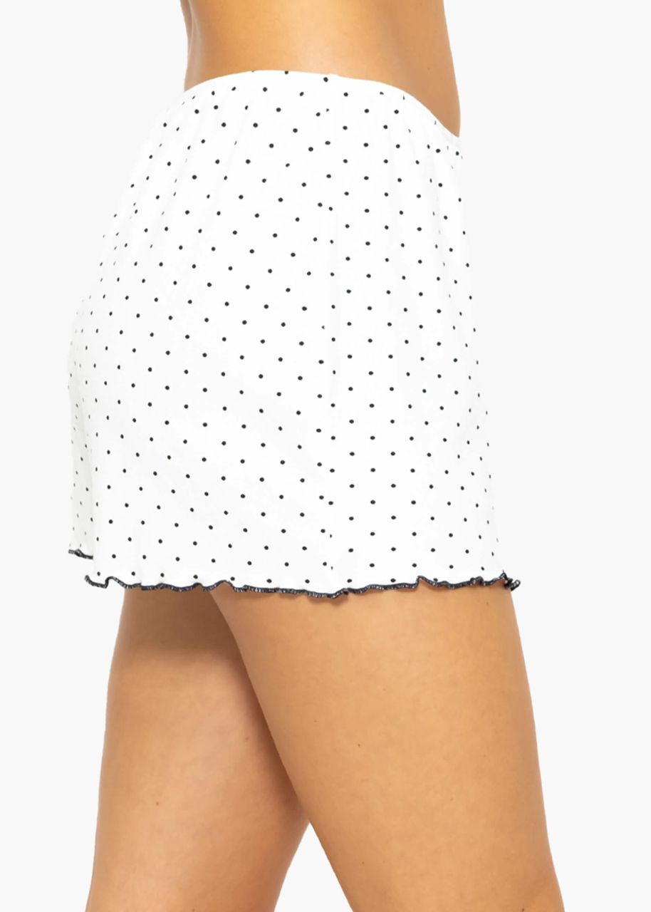 Sleep shorts with dots - white