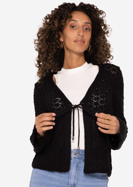 Crochet jacket, black