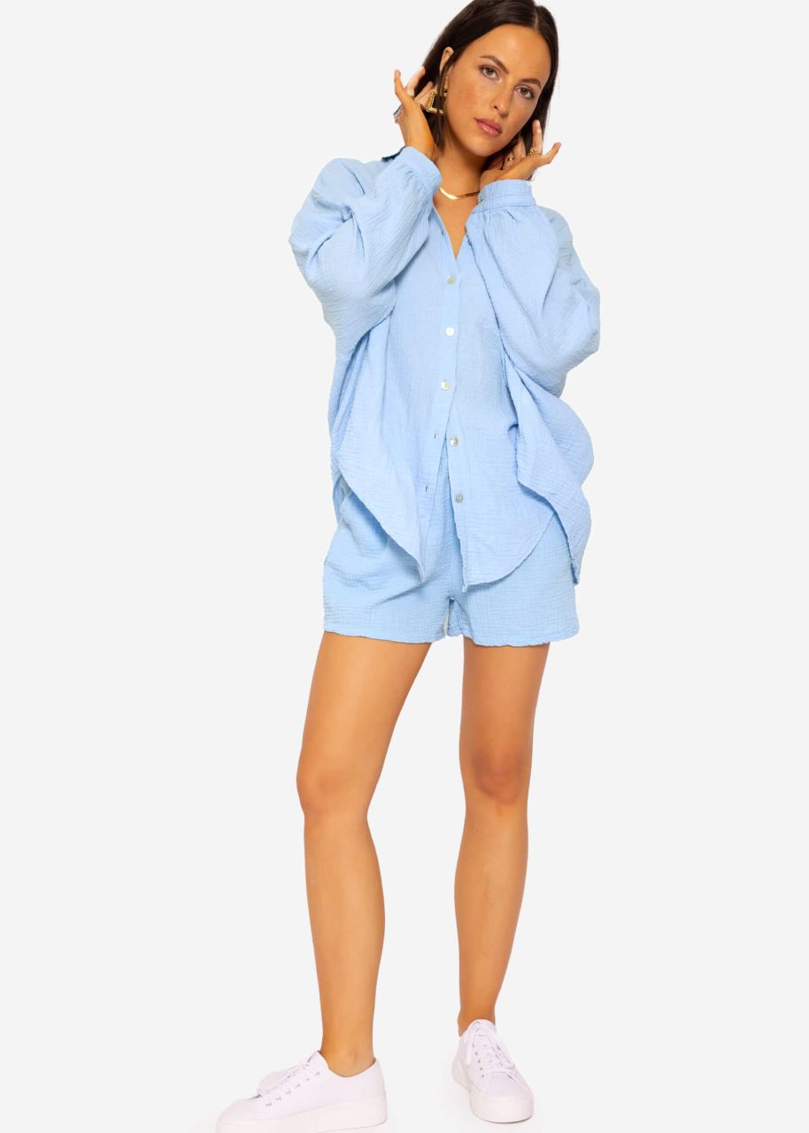 Muslin shorts, light blue