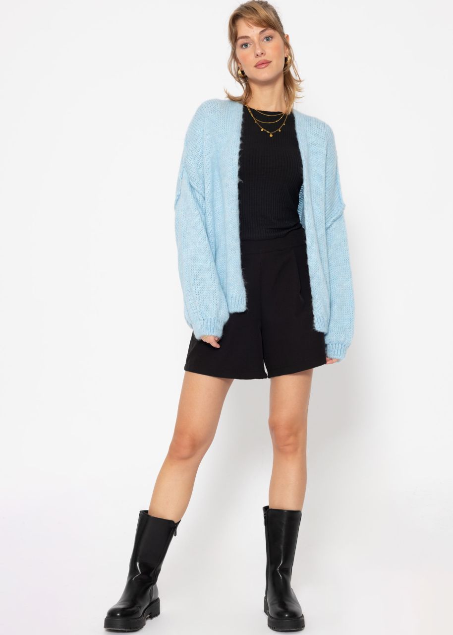 Casual cardigan with outer seams - ice blue