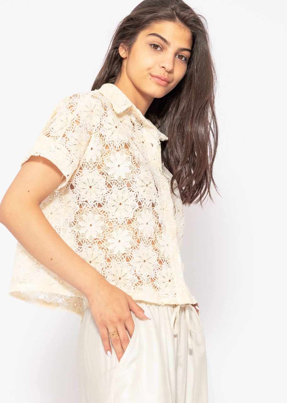 Lace blouse jacket - offwhite