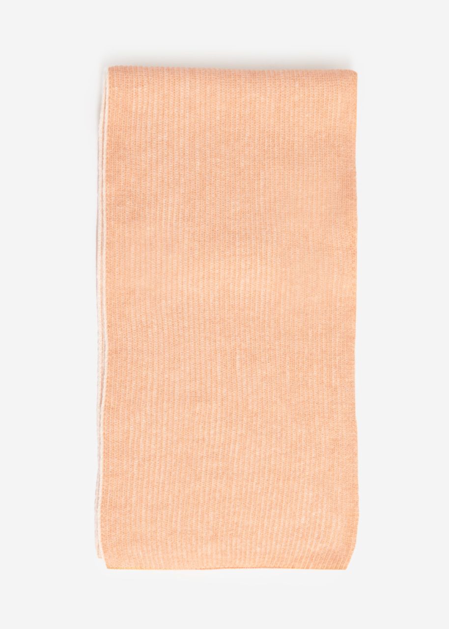 Two-coloured ribbed scarf - pink-light pink