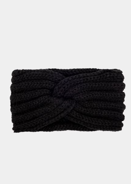 Ribbed knit headband - black