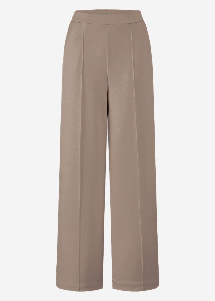 Soft, wide jogging trousers with piping - taupe