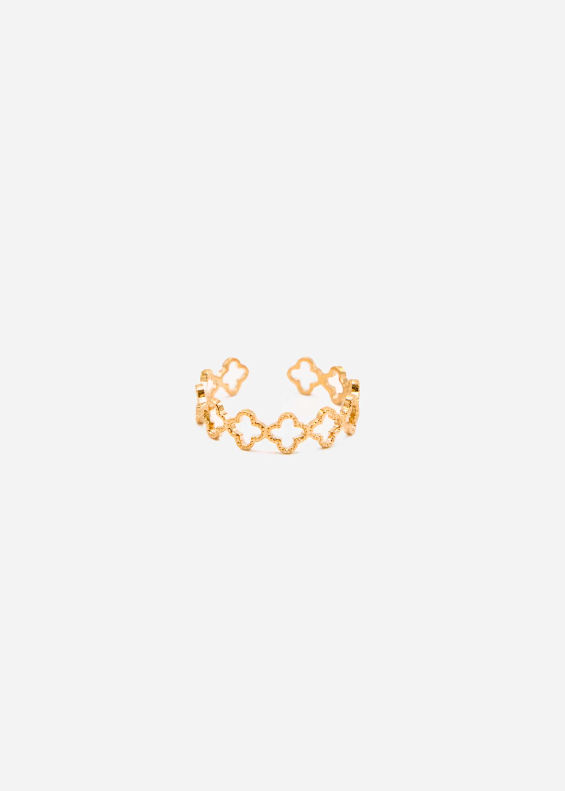 Ring with cloverleaves, gold