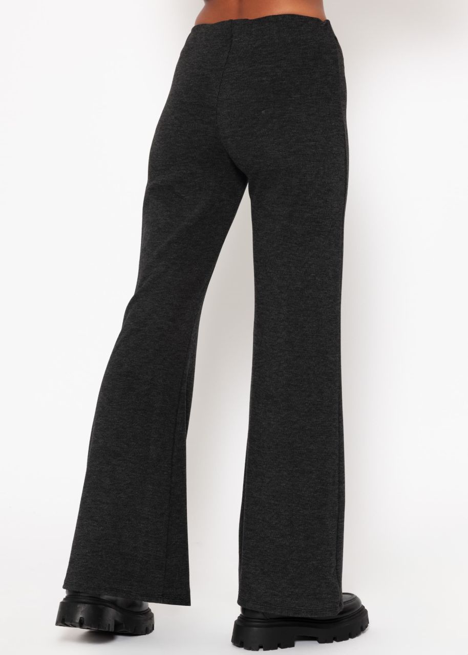 Jersey Flare Pants - dark grey mottled