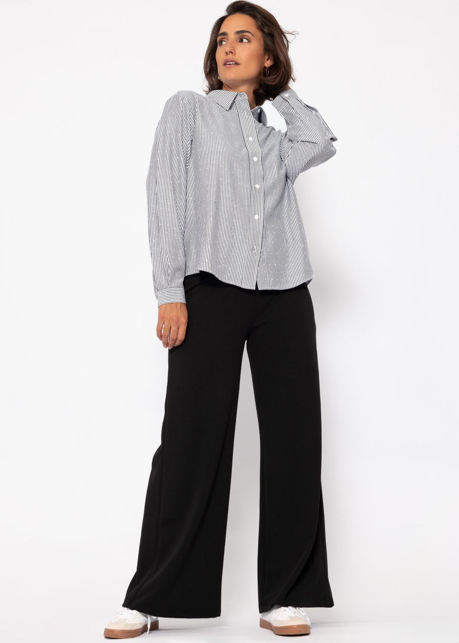 Wide slip-on pants - black