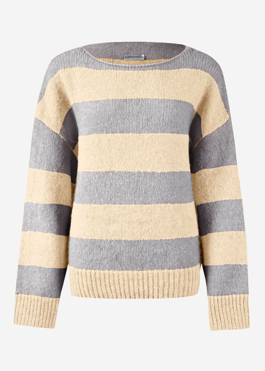 Jumper with block stripes - grey-beige