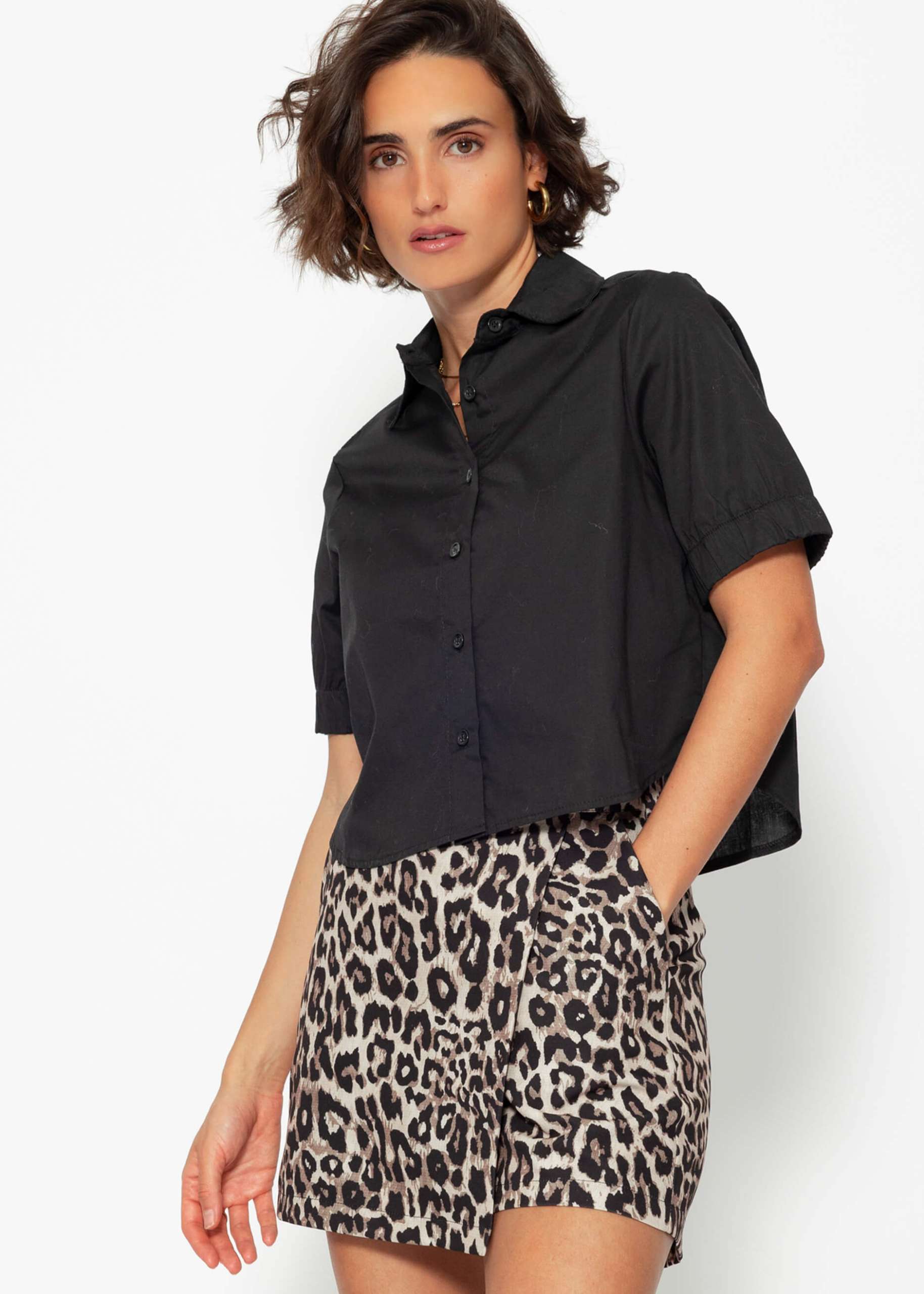 Poplin blouse - black