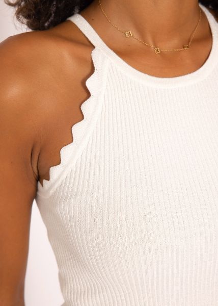 Lurex knit top - offwhite