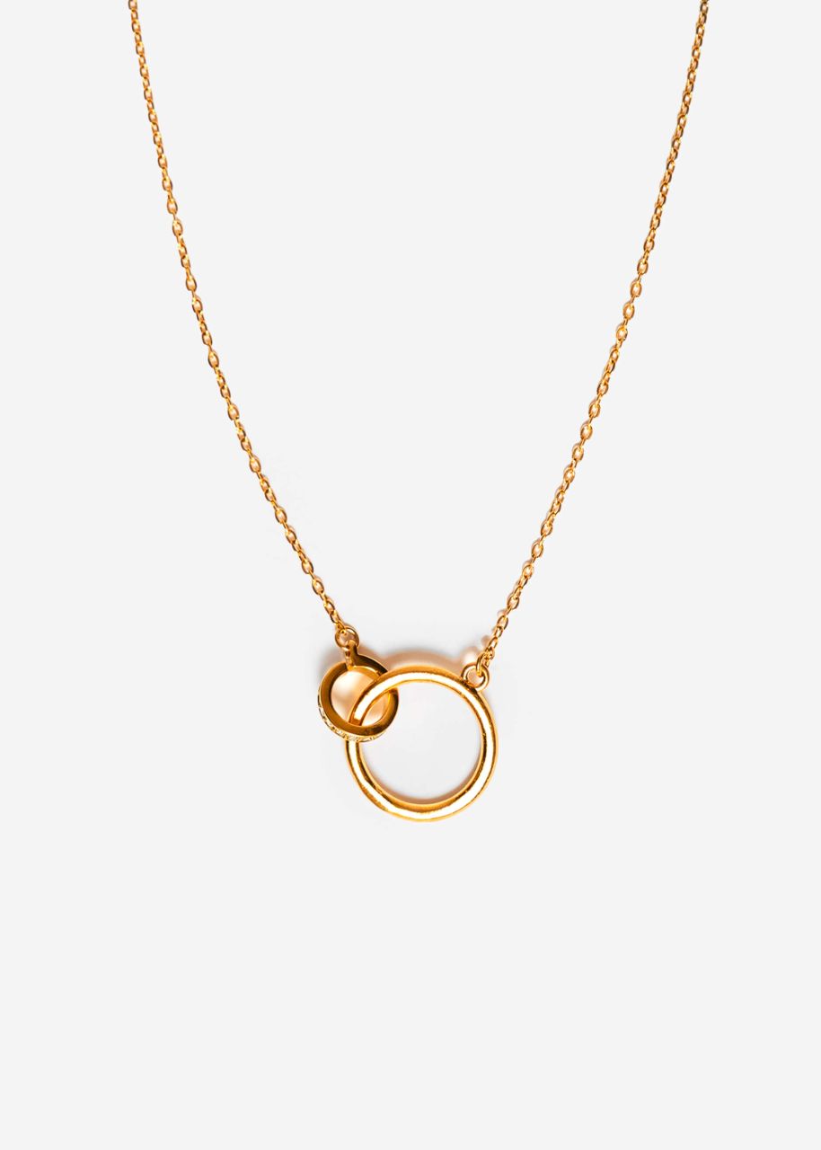 Halskette mit 2 Kreisen - gold