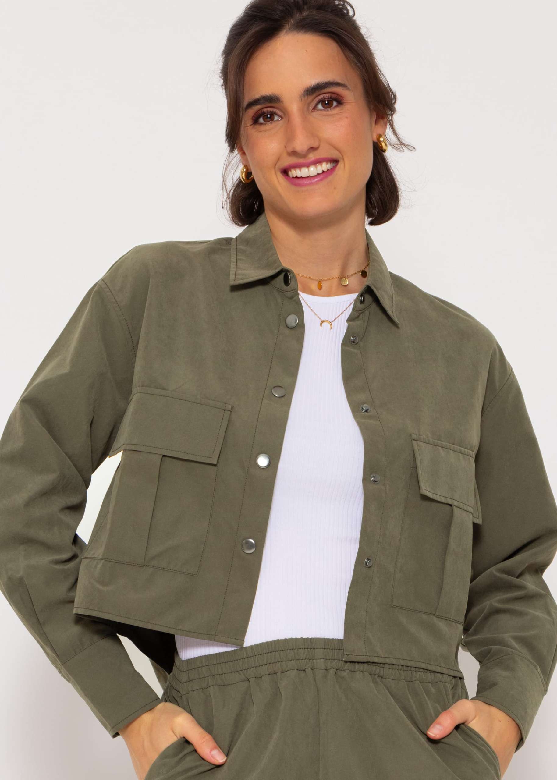 Short blouse jacket - khaki