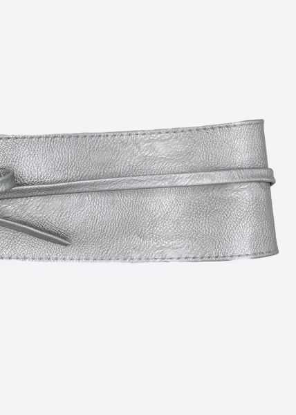 Tie belt silver