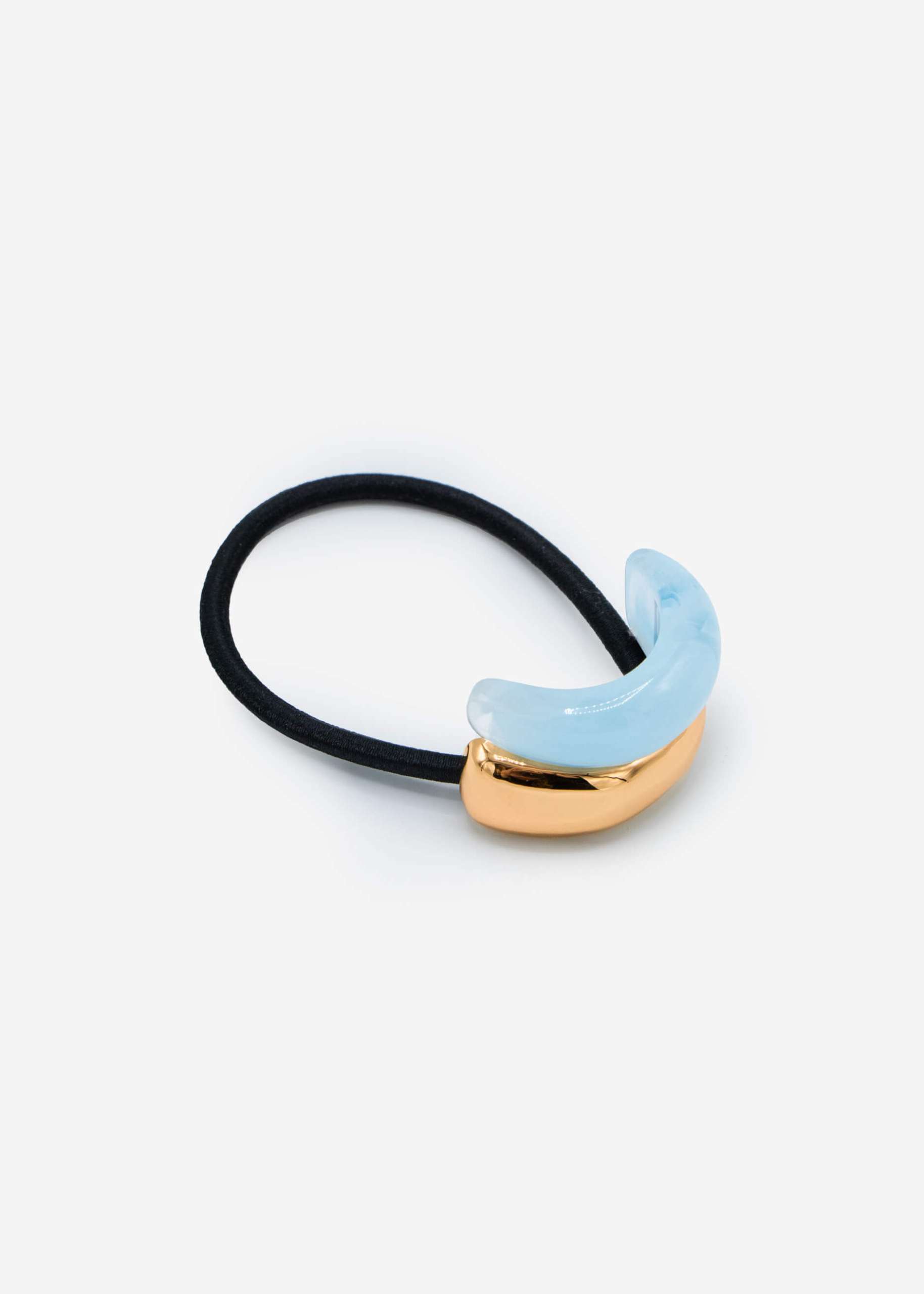 Hair tie set gold & light blue