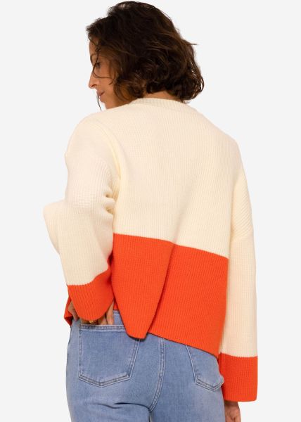 Jumper with orange hem - offwhite
