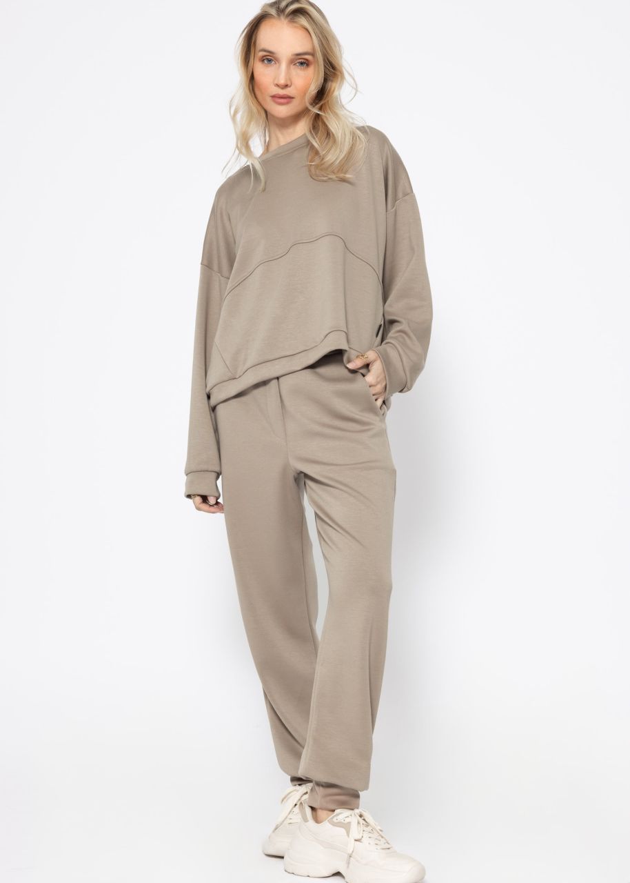 Soft jogging trousers - taupe